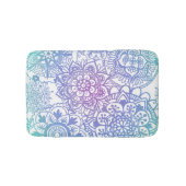 Pastel Blue en Paars Mandala Pattern Bath Mat (Voorkant)
