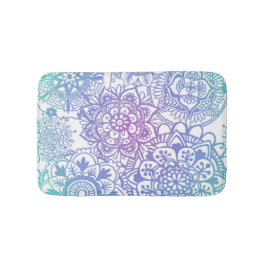 Pastel Blue en Paars Mandala Pattern Bath Mat