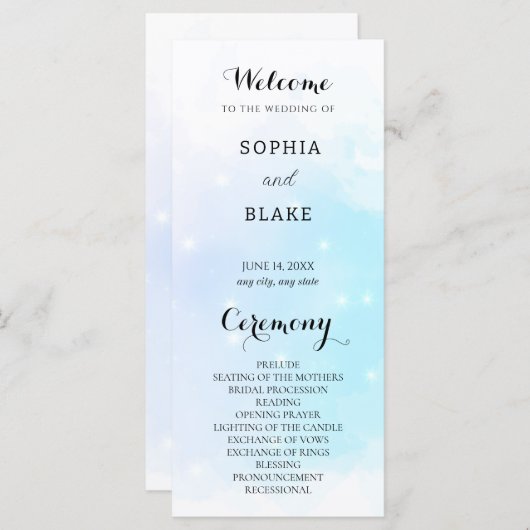 Pastel Blue en Paars mousserend Weddenschap (Voorkant / Achterkant)