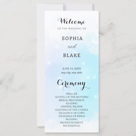 Pastel Blue en Paars mousserend Weddenschap (Voorkant)