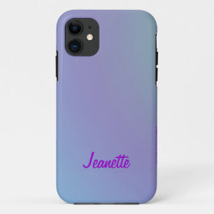 Pastel Blue en Paars, naam; iPhone 11 Hoesje