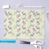 Pastel Blue en Paarse Bell Flowers Tissuepapier (Craft)