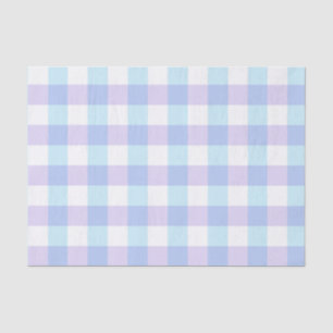 Pastel Blue en Paarse Gingham Tissuepapier