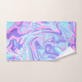 Pastel Blue en Paarse marmer vloeibare textuur Bad Handdoek (Handdoek)