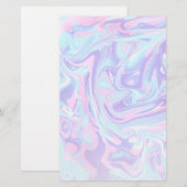 Pastel Blue en Paarse marmer vloeibare textuur Briefpapier (Voorkant / Achterkant)