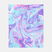 Pastel Blue en Paarse marmer vloeibare textuur Fleece Deken (Voorkant)