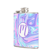 Pastel Blue en Paarse marmer vloeibare textuur Heupfles (Links)