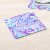 Pastel Blue en Paarse marmer vloeibare textuur Kartonnen Onderzetters (Schuin)