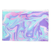 Pastel Blue en Paarse marmer vloeibare textuur Kussensloop (Achterkant)