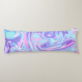 Pastel Blue en Paarse marmer vloeibare textuur Lichaamskussen (Achterkant)