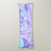Pastel Blue en Paarse marmer vloeibare textuur Lichaamskussen (Achterkant (Verticaal))