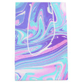 Pastel Blue en Paarse marmer vloeibare textuur Medium Cadeauzakje (Voorkant)