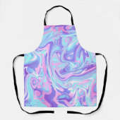 Pastel Blue en Paarse marmer vloeibare textuur Schort (Voorkant)
