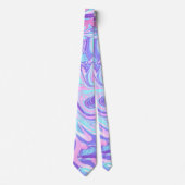 Pastel Blue en Paarse marmer vloeibare textuur Stropdas (Voorkant)