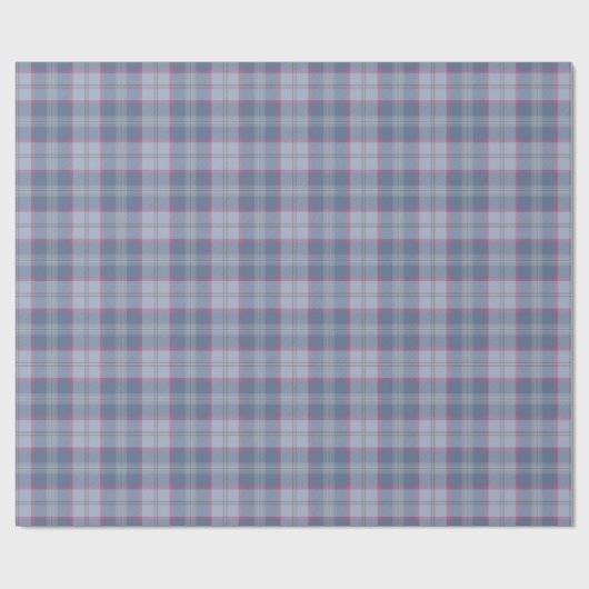 Pastel Blue en Pink Tartan Wrapping Paper Cadeaupapier (Vlak)