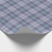 Pastel Blue en Pink Tartan Wrapping Paper Cadeaupapier (Hoek)