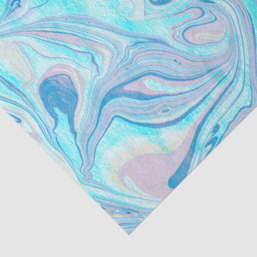 Pastel Blue en roze marmer Swirls Tissuepapier (Detail)