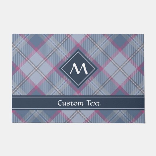 Pastel Blue en roze Tartan Doormat Deurmat (Voorkant)