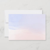 Pastel Blue en roze Waterverf | Bat Mitzvah RSVP Kaartje (Achterkant)