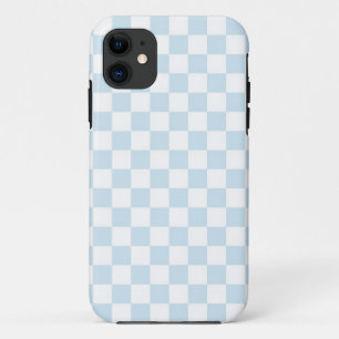 Pastel Blue en White Checkerboard iPhone 11 Hoesje