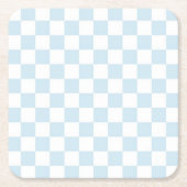 Pastel Blue en White Checkerboard Kartonnen Onderzetters (Voorkant)