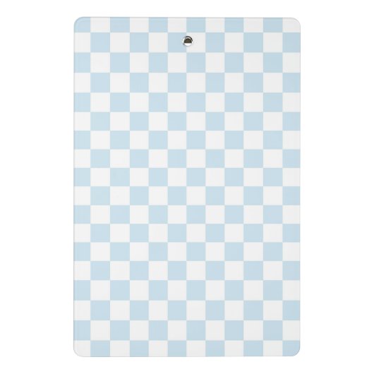 Pastel Blue en White Checkerboard Mini Klembord (Achterkant)