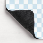 Pastel Blue en White Checkerboard Muismat (Hoek)