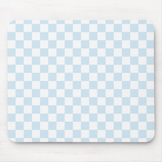 Pastel Blue en White Checkerboard Muismat (Voorkant)