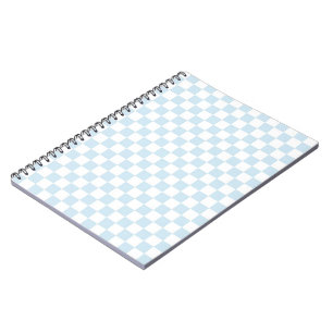 Pastel Blue en White Checkerboard Notitieboek