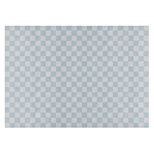 Pastel Blue en White Checkerboard Snijplank (Voorkant)