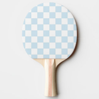 Pastel Blue en White Checkerboard Tafeltennisbatje