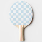 Pastel Blue en White Checkerboard Tafeltennisbatje (Voorkant)