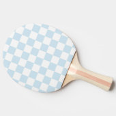 Pastel Blue en White Checkerboard Tafeltennisbatje (Zijkant)