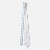 Pastel Blue en White Diamond Checkered Pattern Stropdas (Achterkant)