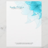 Pastel Blue en White Floral Design Custom Briefhoofd (Voorkant)