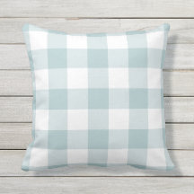 Pastel Blue en White Gingham Pattern Checkered