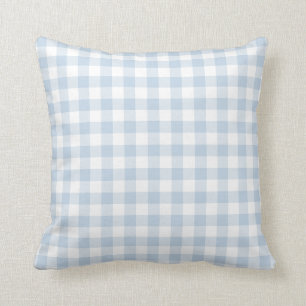 Pastel Blue en White Gingham Pattern Kussen
