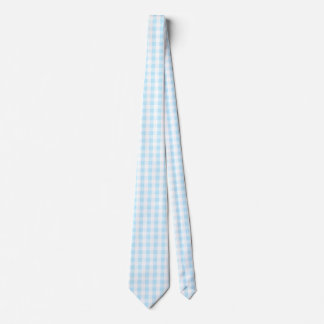 Pastel Blue en White Gingham Pattern Stropdas