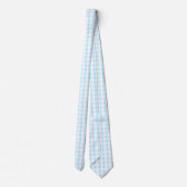 Pastel Blue en White Gingham Pattern Stropdas (Achterkant)
