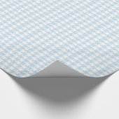 Pastel Blue en White Pied de Poule Pattern Cadeaupapier (Hoek)