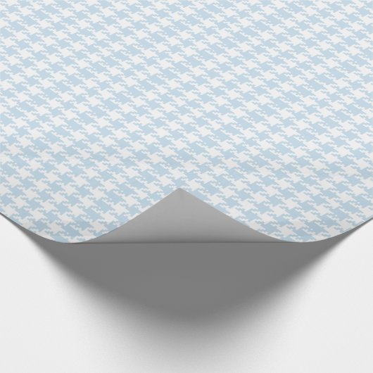 Pastel Blue en White Pied de Poule Pattern Cadeaupapier (Hoek)