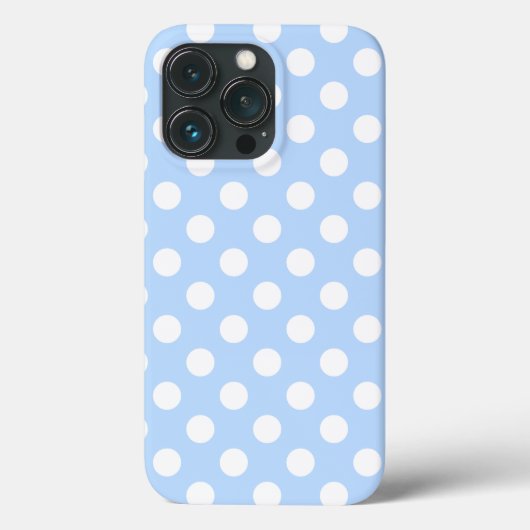Pastel Blue en White Polka Dots Pattern Case-Mate iPhone Case (Achterkant)