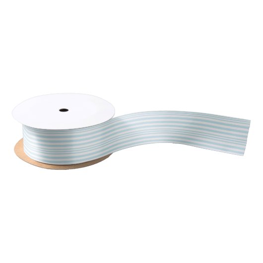 Pastel Blue en White Stripes X 3 Satijnen Lint (Spoel)
