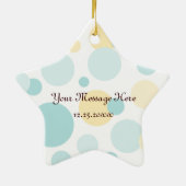 Pastel Blue en Yellow Cute Teddy Bear Keramisch Ornament (Achterkant)