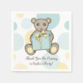 Pastel Blue en Yellow Cute Teddy Bear Servetten (Voorkant)