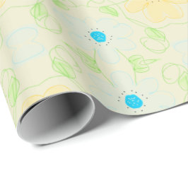 Pastel Blue en Yellow Florence Gift Wrap Cadeaupapier