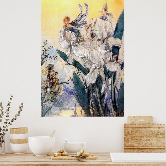  Pastel Blue Faires Poster (Keuken)