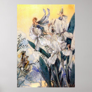 Pastel Blue Faires Poster