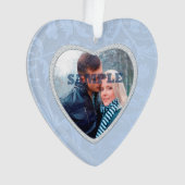 Pastel Blue Faux Diamond Photo Template Ornament (voorkant)