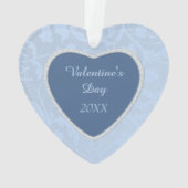 Pastel Blue Faux Diamond Photo Template Ornament (achterkant)